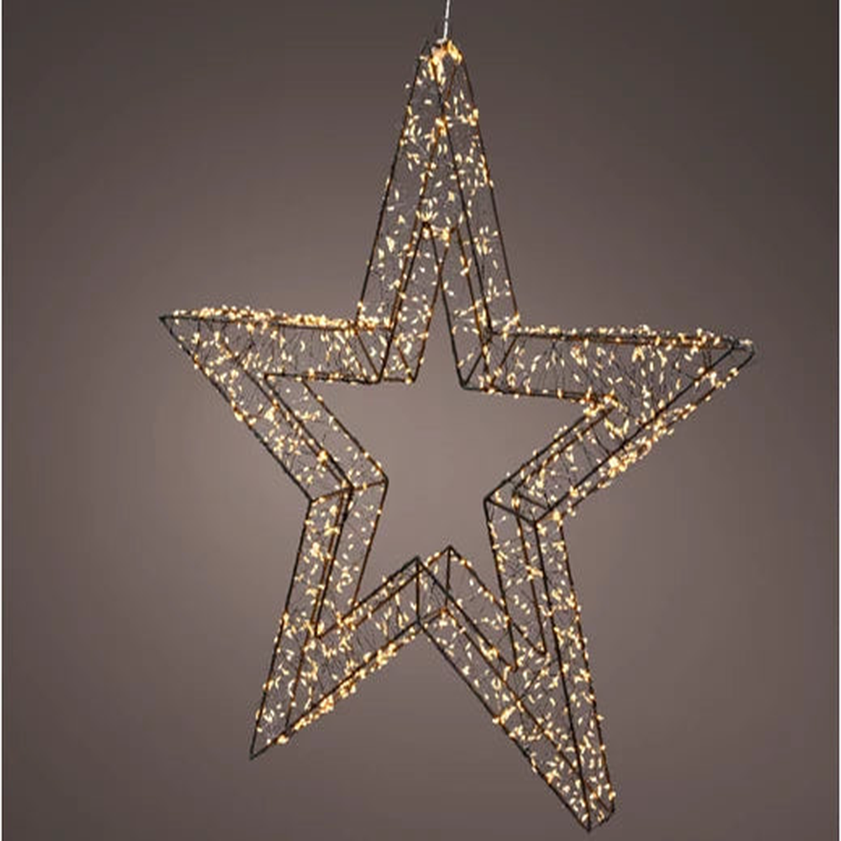 Micro LED frame light gb metal star steady outdoor black/classic warm L.7cm x W.58cm x H.58cm