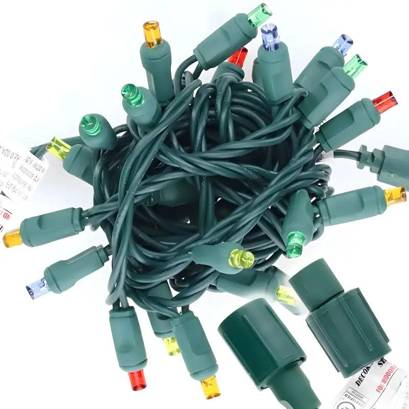 25 5mm Multicolor Commercial Co-Axial LED Christmas Lights, 4