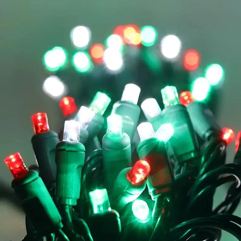50 5mm ColorSplash Christmas Red, Green, Cool White LED Christmas Lights, 6