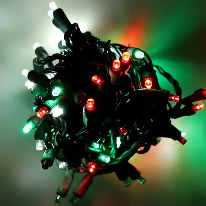 70 5mm Red, Green, Cool White DreamSpark Slow Fade LED Christmas Lights, 4