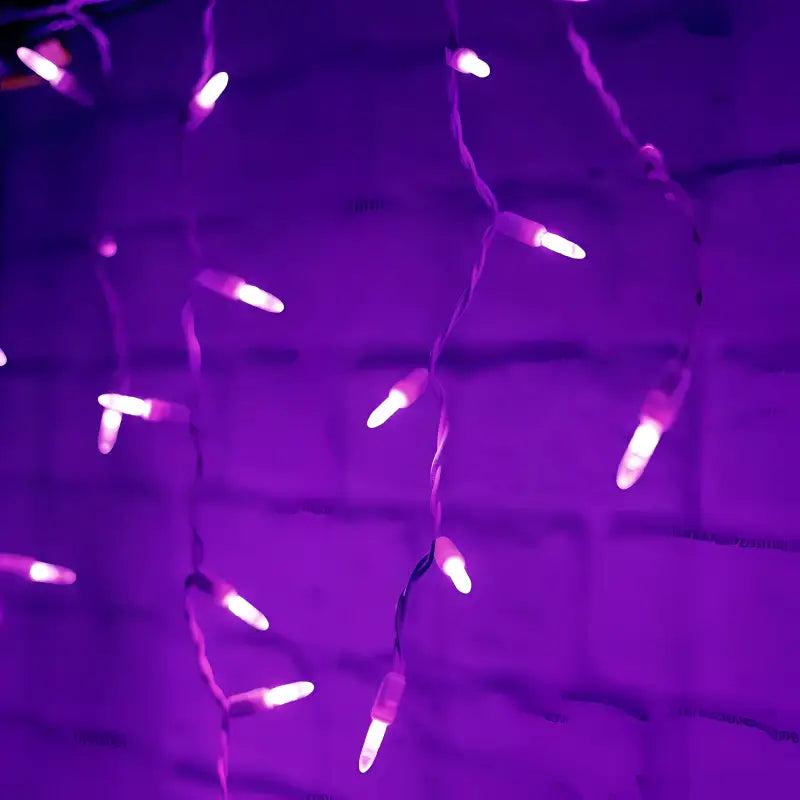 70 M5 Purple LED Icicle Lights