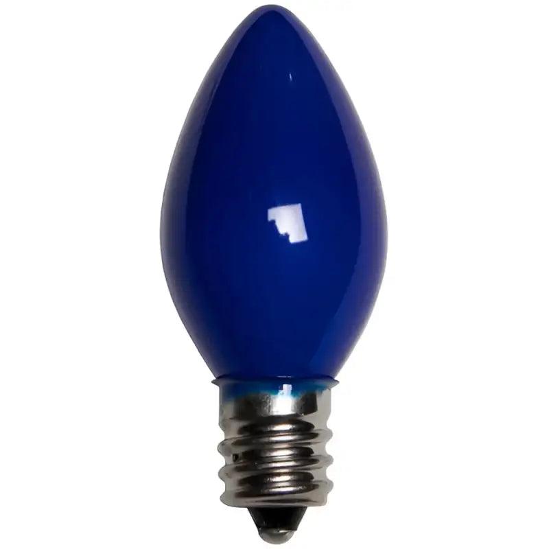 C7 Incandescent Christmas Light Bulbs, Blue, Opaque, Pack of 25