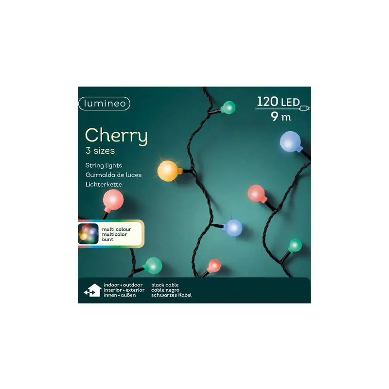 LED cherry lights gb steady outdoor black/multi L.900cm