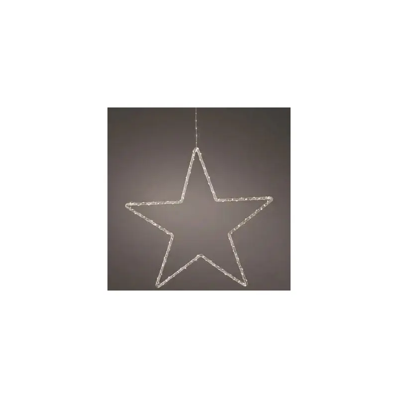 Micro LED frame light plastic star steady BO outdoor transparent/warm white L.1cm x W.60cm x H.58cm