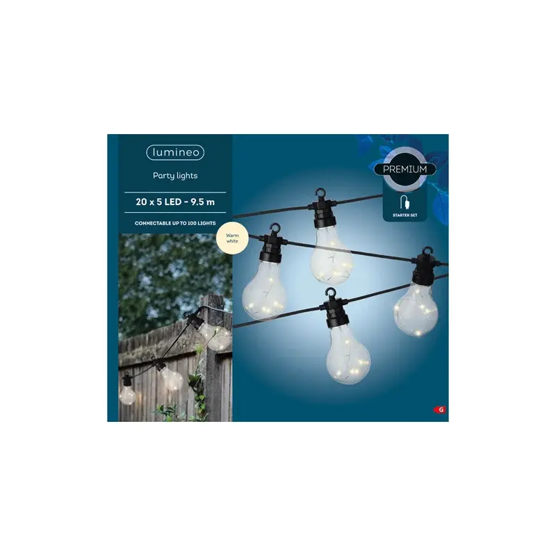 Micro LED partylight gb steady outdoor black/warm white dia6cm x L.950cm