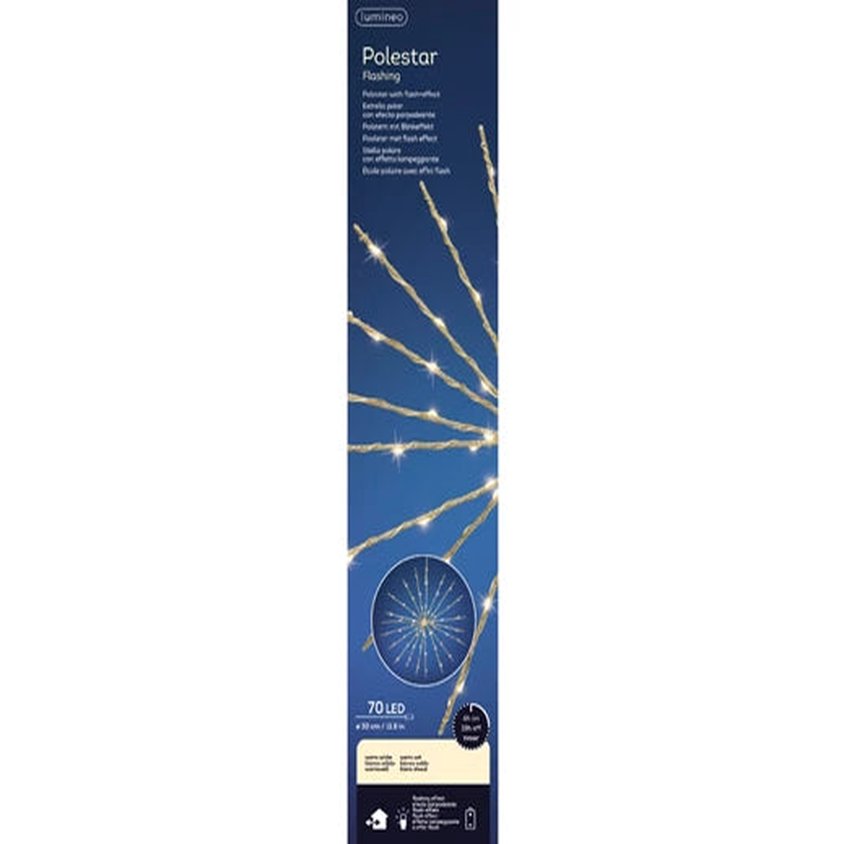 Micro LED polestar lights flashing effect BO outdoor gold/warm white dia30cm