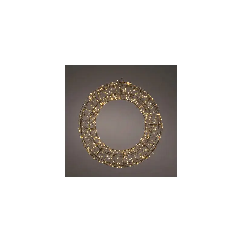 Micro LED wreath gb metal steady outdoor black/classic warm L.7cm x W.38cm x H.38cm