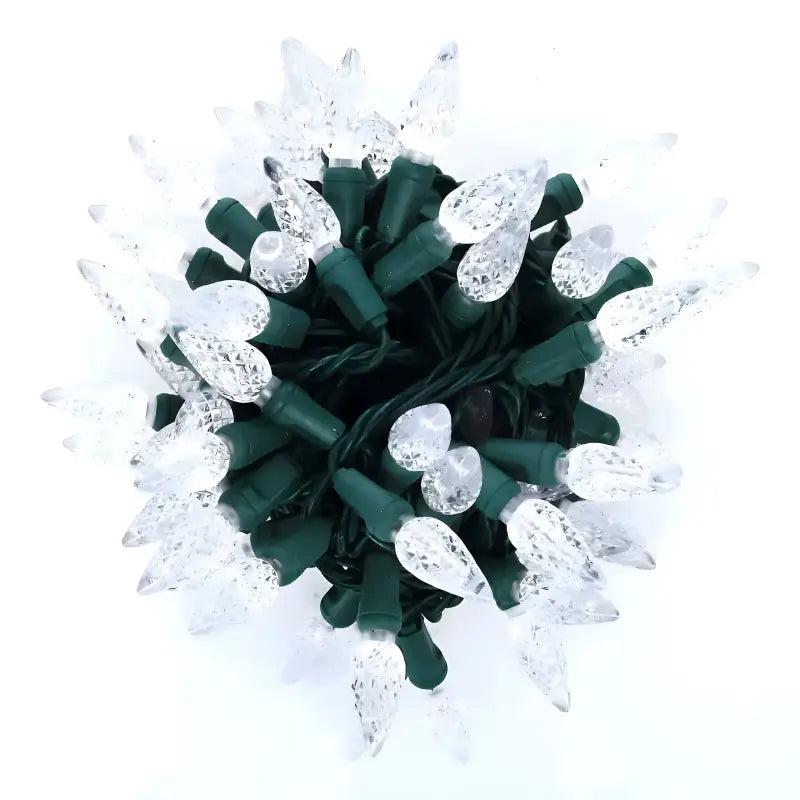 100 C6 Cool White LED Christmas Lights, 4