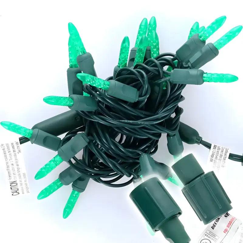 25 M5 Green Commercial Co-Axial LED Christmas Lights, 4