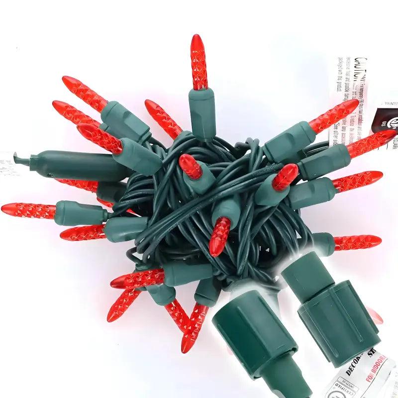25 M5 Red Commercial Co-Axial LED Christmas Lights, 4