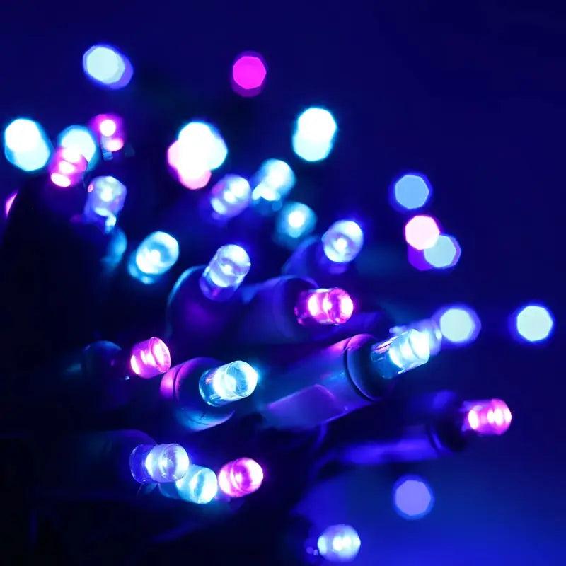 50 5mm ColorSplash Stardust Blue, Purple, Teal LED Christmas Lights, 6
