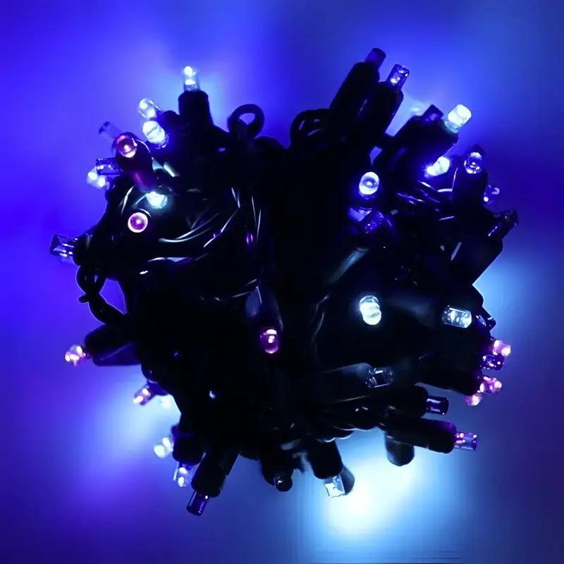 70 5mm ColorSplash Stardust Blue, Purple, Teal DreamSpark Slow Fade LED Christmas Lights, 4