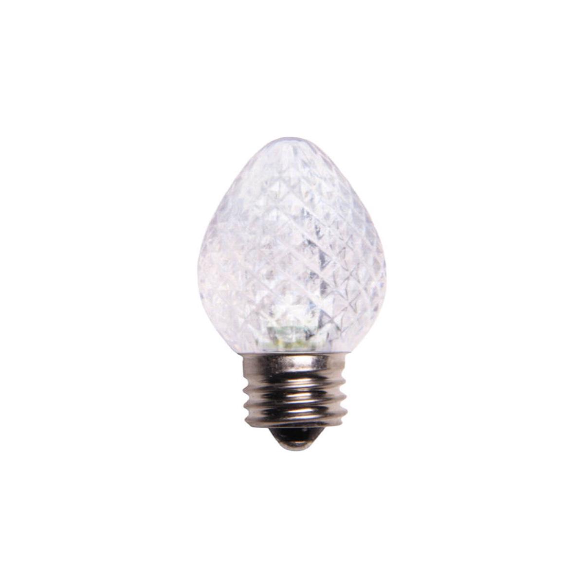 C7 Platinum Elite LED SMD Bulbs  25 Pack Faceted Cool White Commercial Grade Christmas Lights