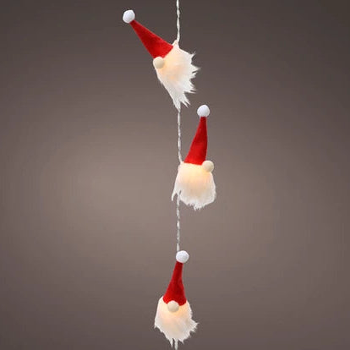 LED deco string lights fabric house steady BO indoor red/warm white L.135cm