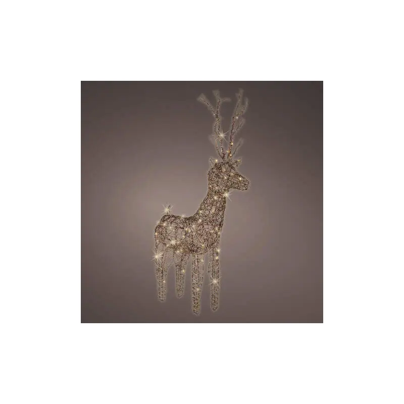 LED deer gb wicker deer steady outdoor brown/warm white L.46cm x W.13cm x H.69cm