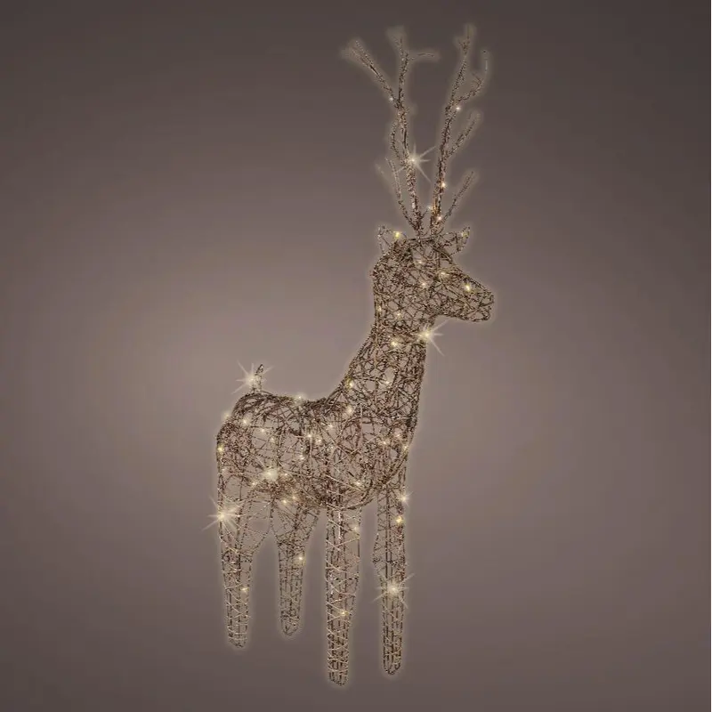 LED deer gb wicker deer steady outdoor brown/warm white L.61cm x W.27cm x H.135cm
