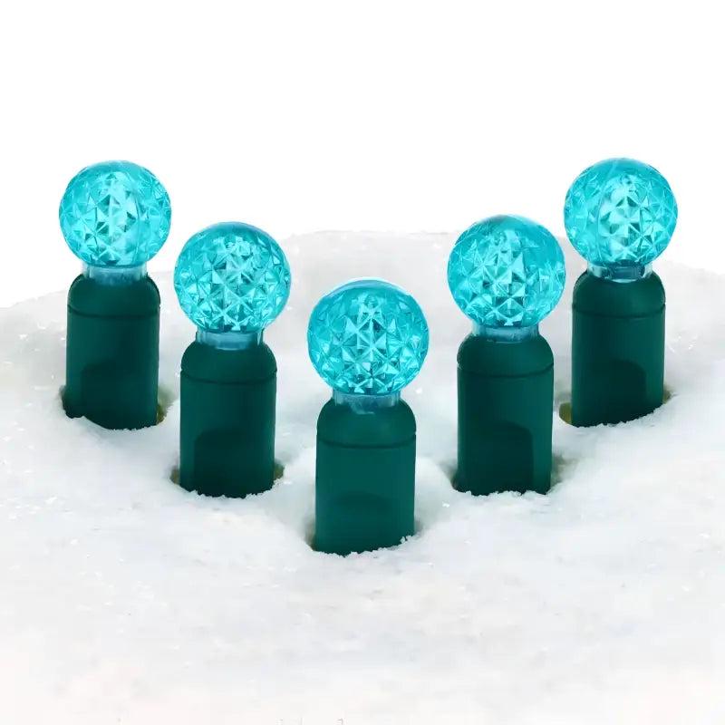 70 G12 Teal LED Christmas Lights, 4