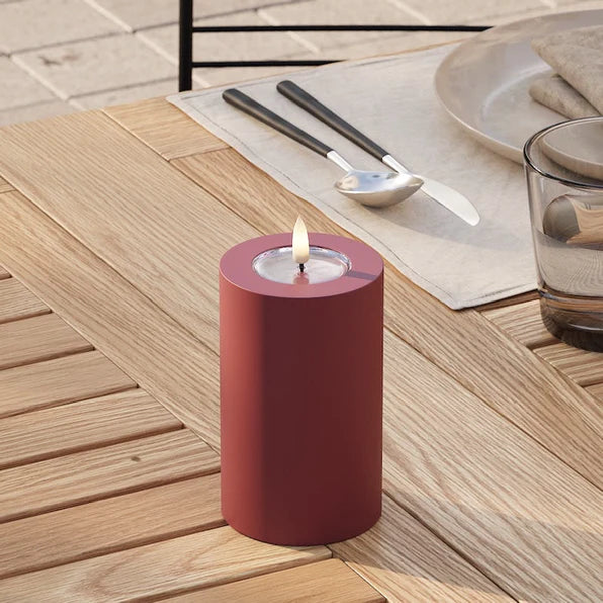 Bordeaux LED Candle 7.5 x 12.5 cm