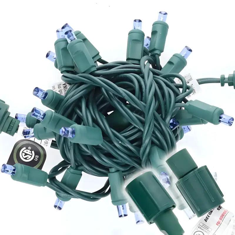 25 5mm Blue Commercial Co-Axial LED Christmas Lights, 4