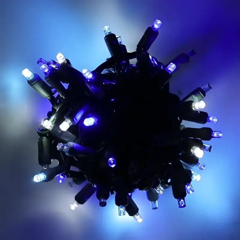 70 5mm Arctic Blue, Cool White, Teal DreamSpark Slow Fade LED Christmas Lights, 4