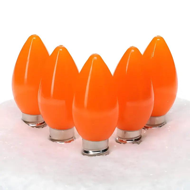 C7 Orange Smooth ProCore LED Christmas Light Bulbs