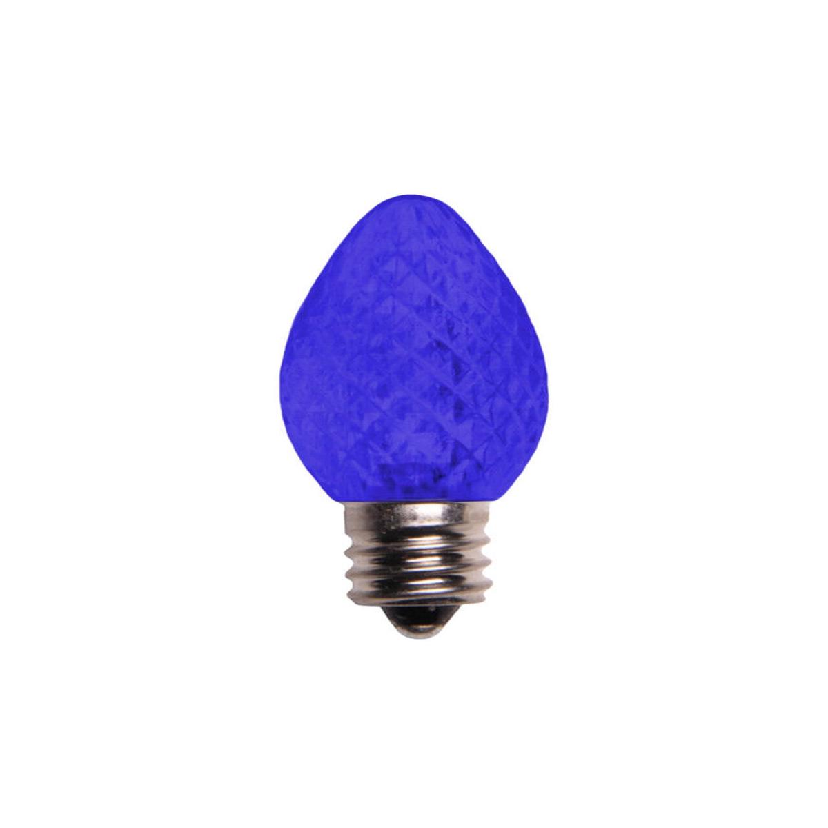 C7 Platinum Elite LED SMD Bulbs  25 Pack Faceted Blue Commercial Grade Christmas Lights