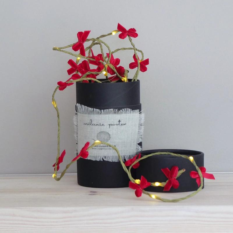 Velvet Bow Christmas Fairy Light String
