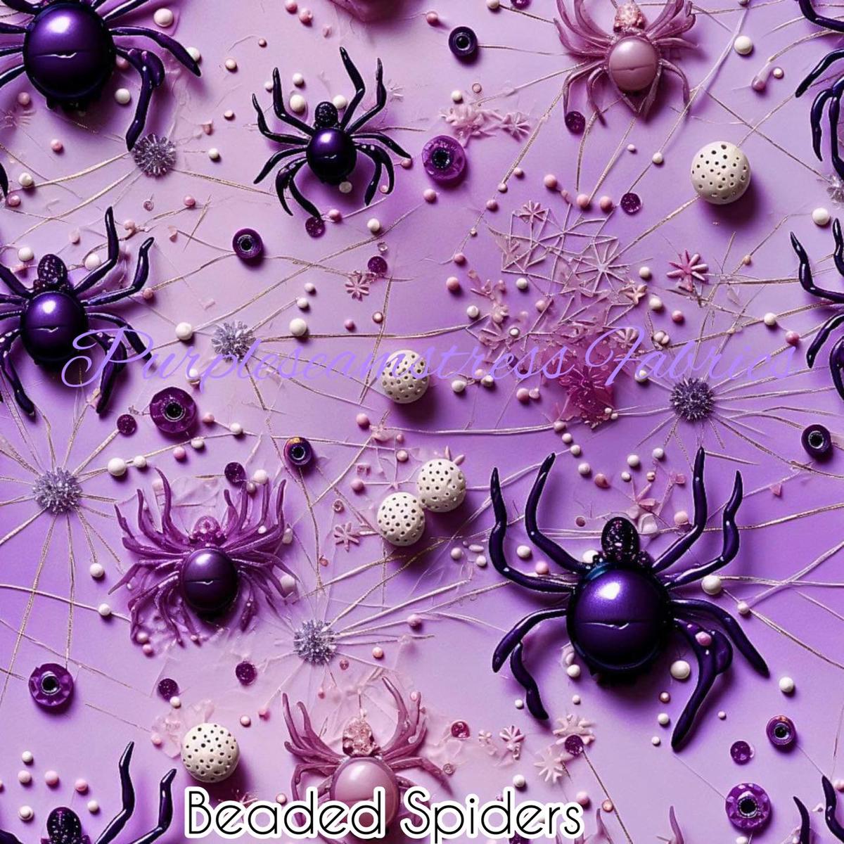Beaded Spiders  Fabric
