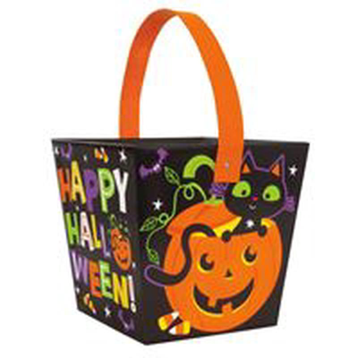 Cat 038 Pumpkin Halloween Paper Board Treat Bucket