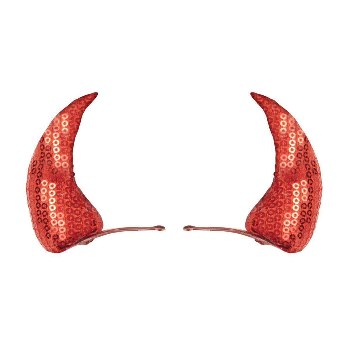 Halloween-hrspnde rdt horn 2 stk