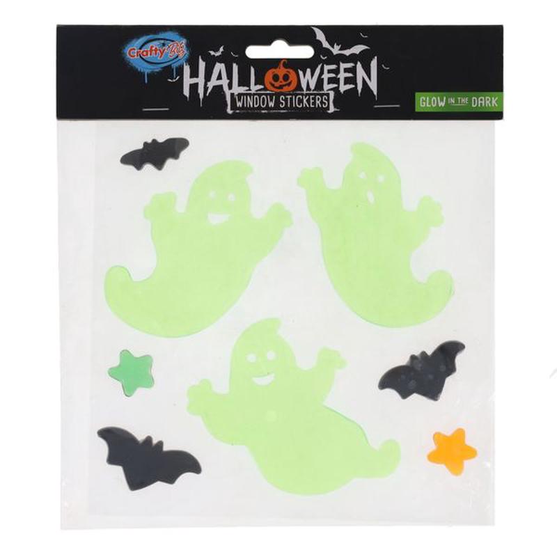 Pkt.8 Halloween Window Stickers - Glow In The Dark