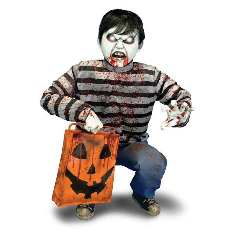 Animatronic Light-Up Crouching Zombie Child