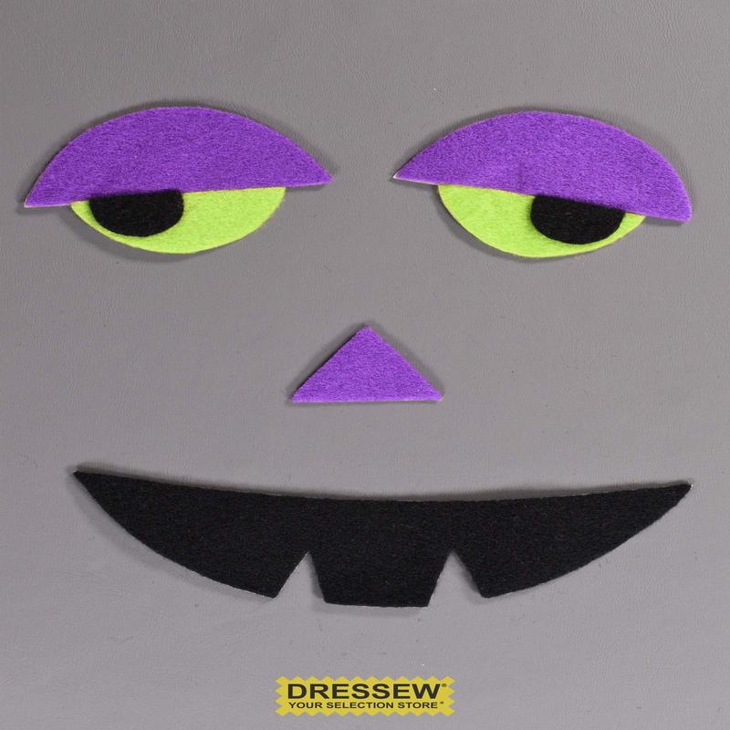 Stick-On Felt Jack-O-Lantern Face Multi