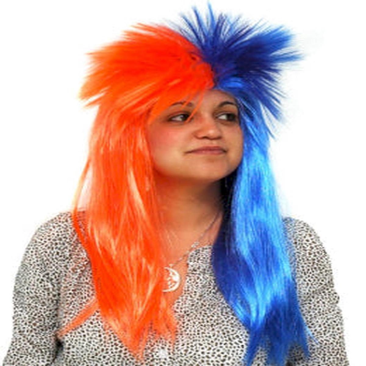 Blue & Orange Spiky Wig*