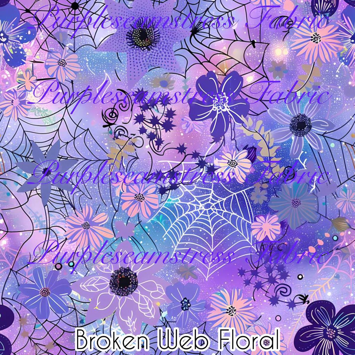 Broken Web Floral  Fabric