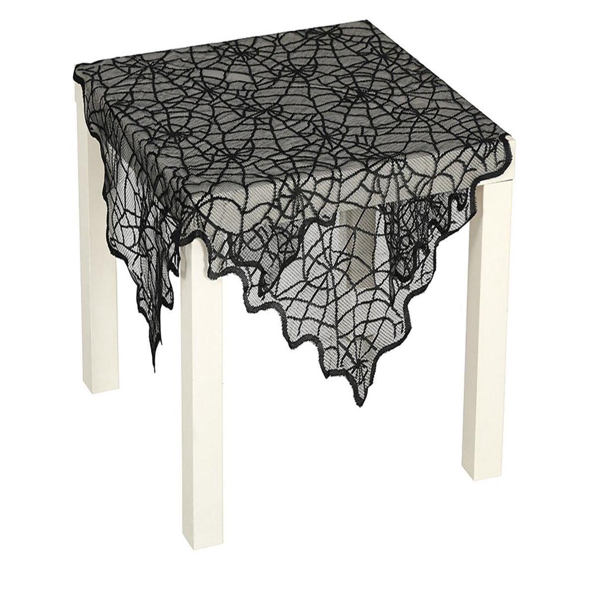 Sort Halloween-borddug Lace 1m