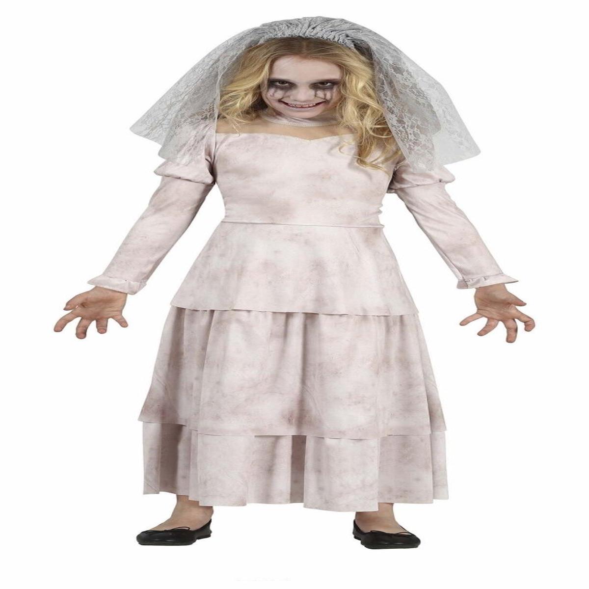 Spgelses halloweenkostume pige hvid
