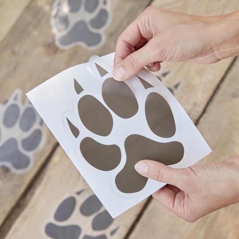 Wild Jungle Animal Pawprint Floor Stickers 6pk