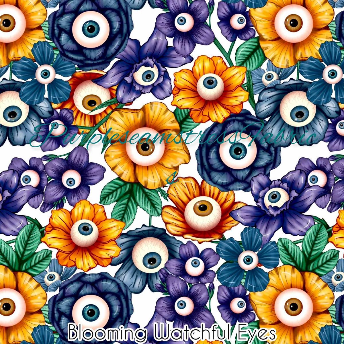 Blooming Watchful Eyes  Fabric