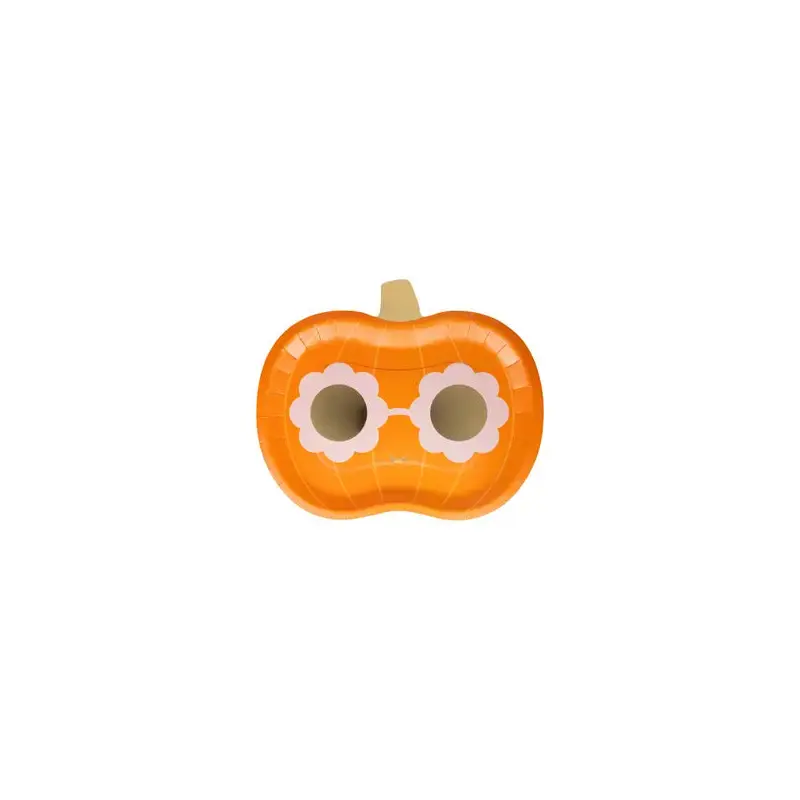 Groovy Pumpkin Shaped Paper Plate