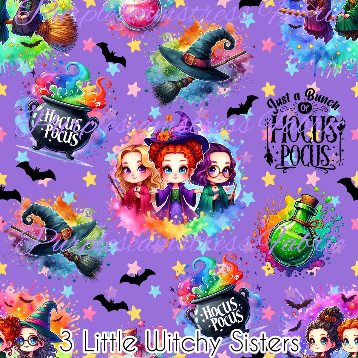 3 Little Witchy Sisters  Fabric