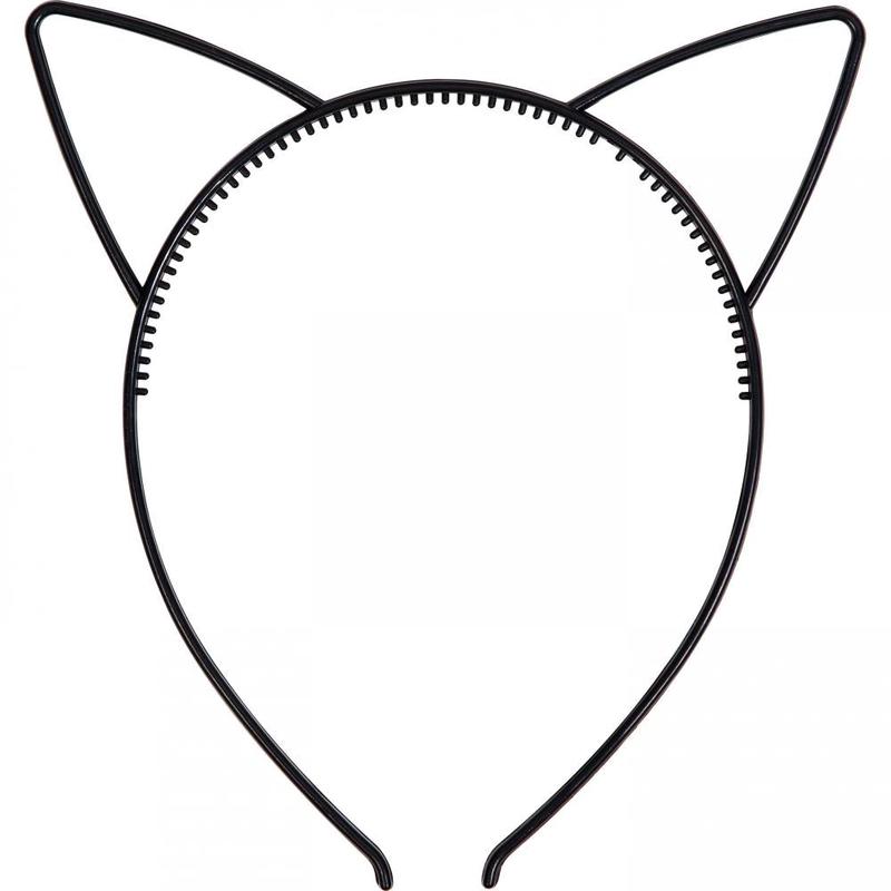 48/Case Bulk Halloween Cat Ears Plastic Headband