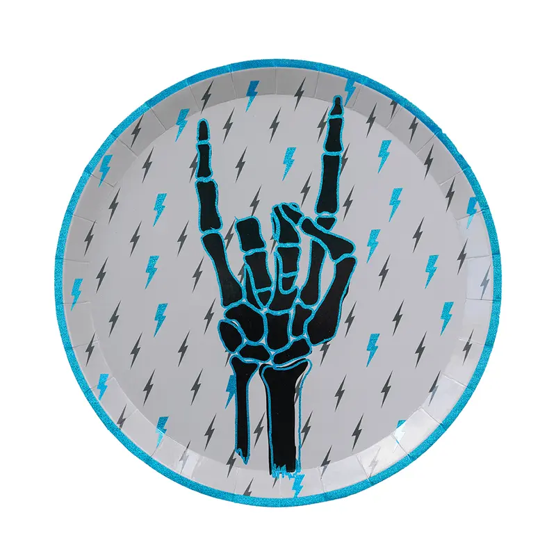 Rock on Skeleton Dinner Plates