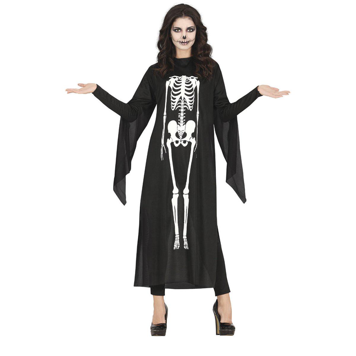Skelet Halloween-tunika til damer L