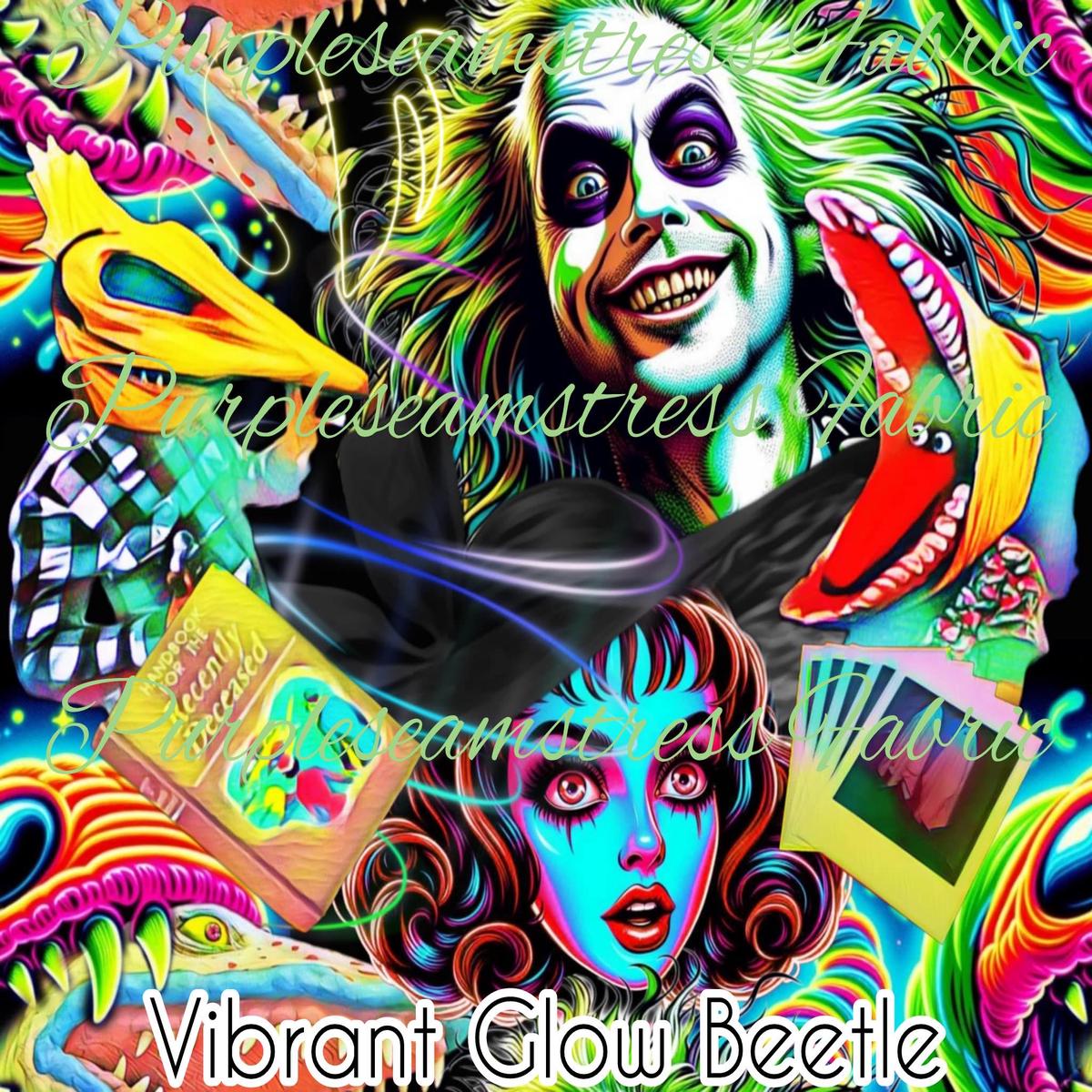 Vibrant Glow Beetle  Fabric