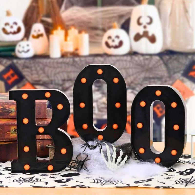 Black BOO Halloween LED Lights