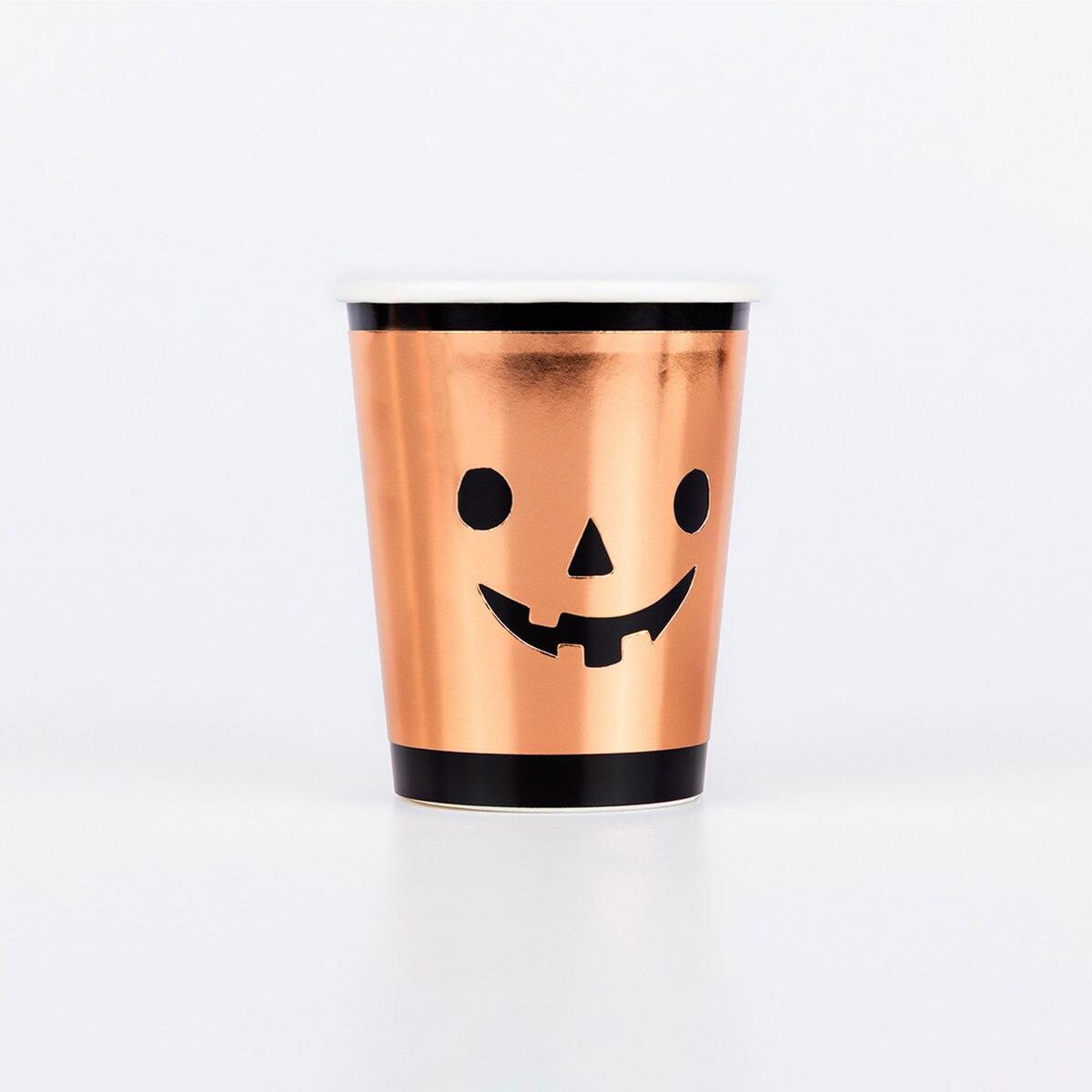 Copper Pumpkin Cups (x8)