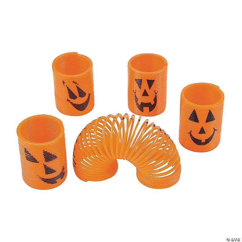 Mini Jack-O-Lantern Orange Plastic Magic Springs