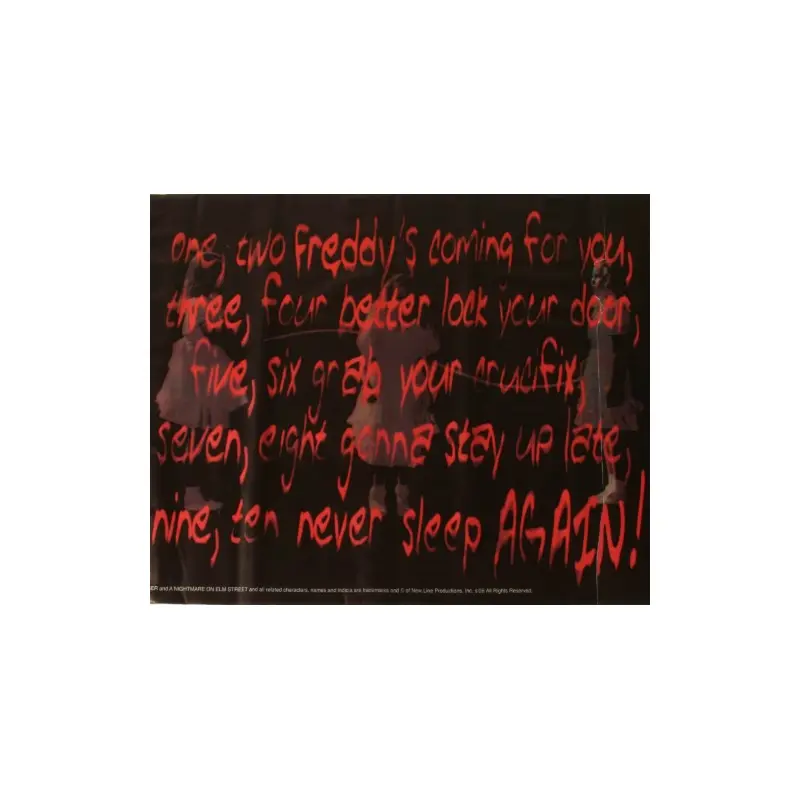 Nightmare on Elm Street Freddy Krueger Rhyme Decal