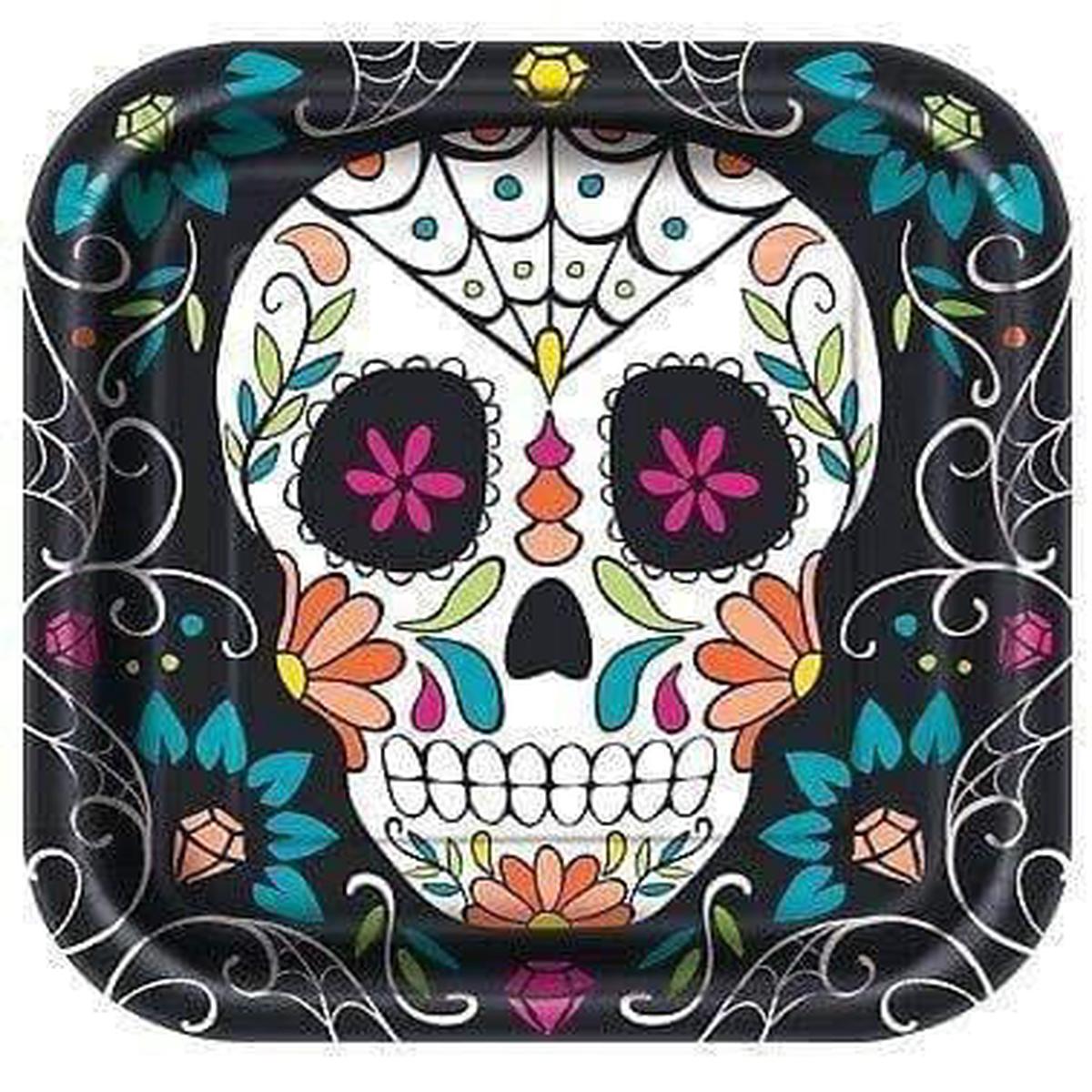 Skull Day Of The Dead Square 9